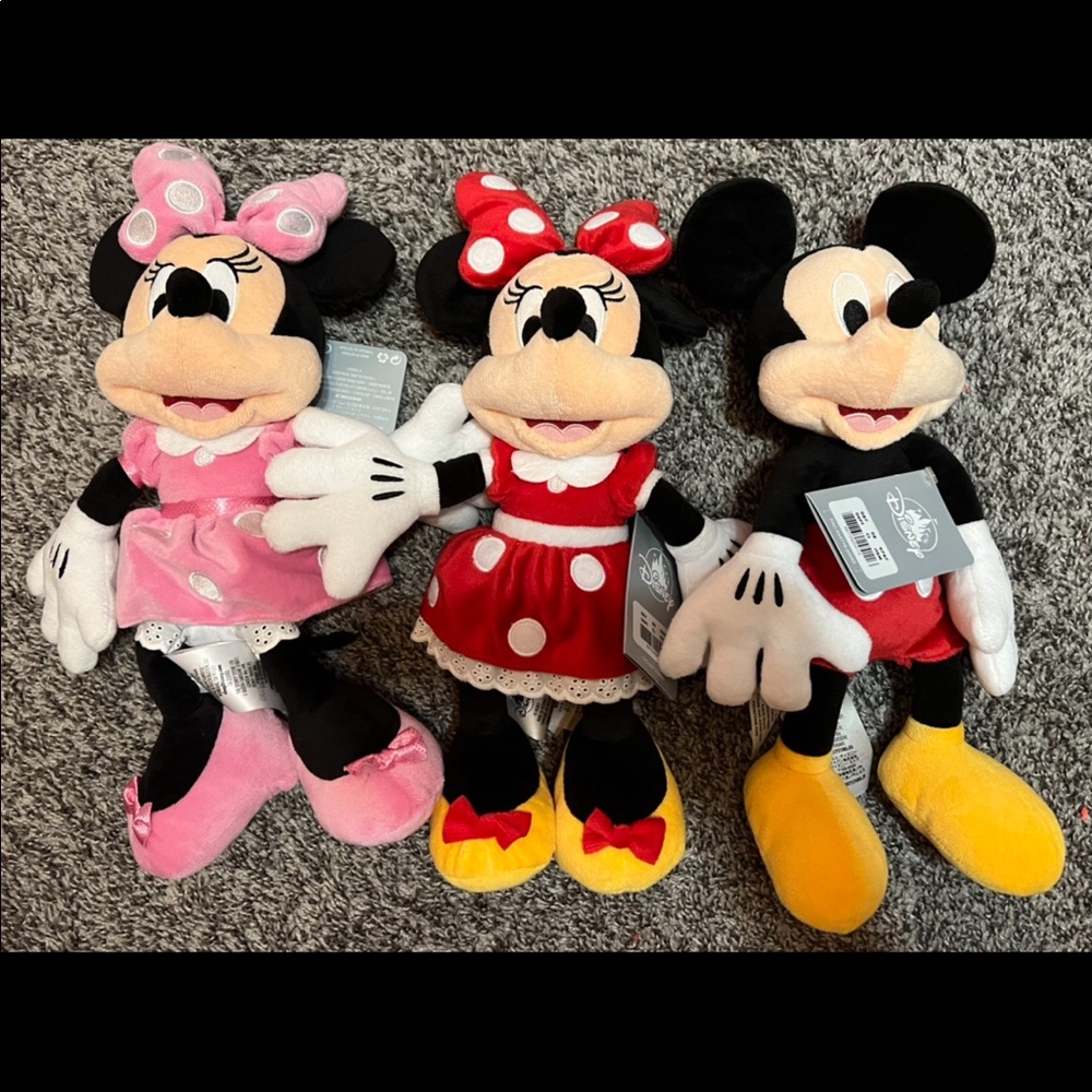 NWT 2 Minnie Mouse and 1 Mickey Mouse Plush